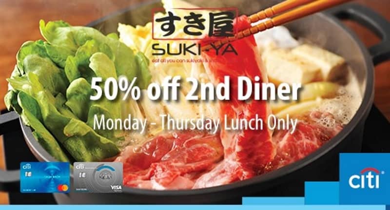 suki-ya 1-for-1 promo citibank