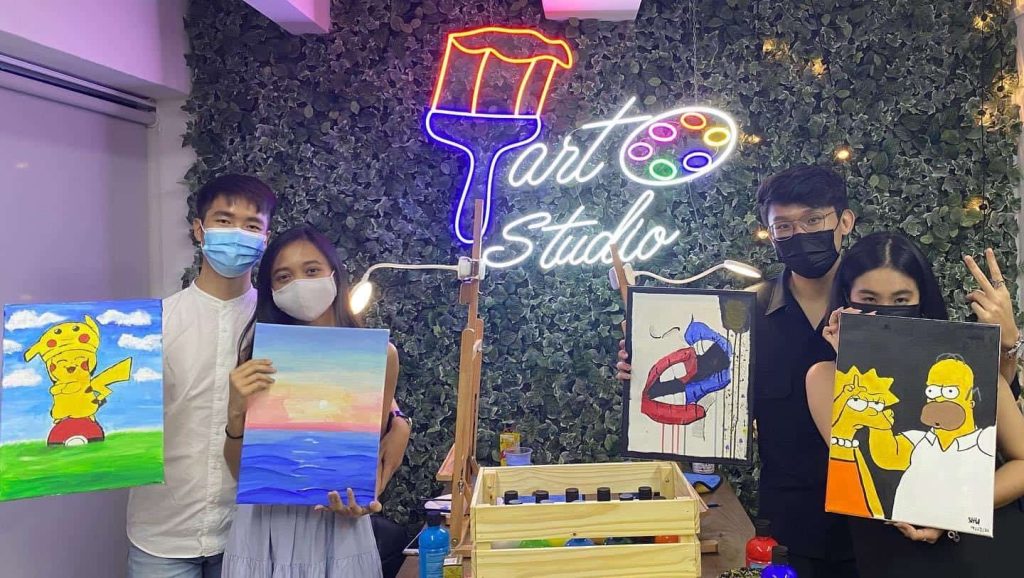 Photo taken at instagrammable backdrop of T-Art Studio that opens until midnight