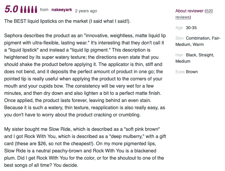 Review for NARS lip pigment