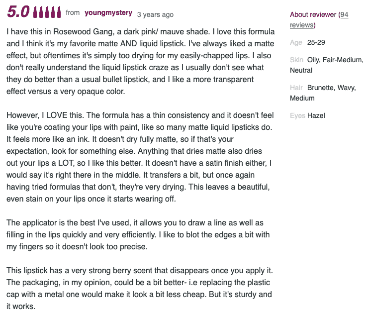 Review for YSL Tatouage Couture Velvet Cream Liquid smudge-proof Lipstick