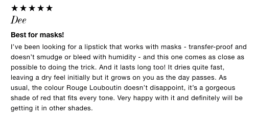Review for rouge matte fluid lip colour