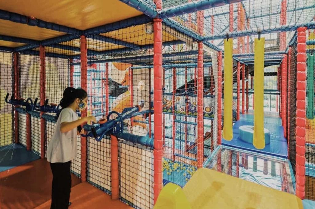 Foam ball shooting arena at T-Play HomeTeamNS Khatib