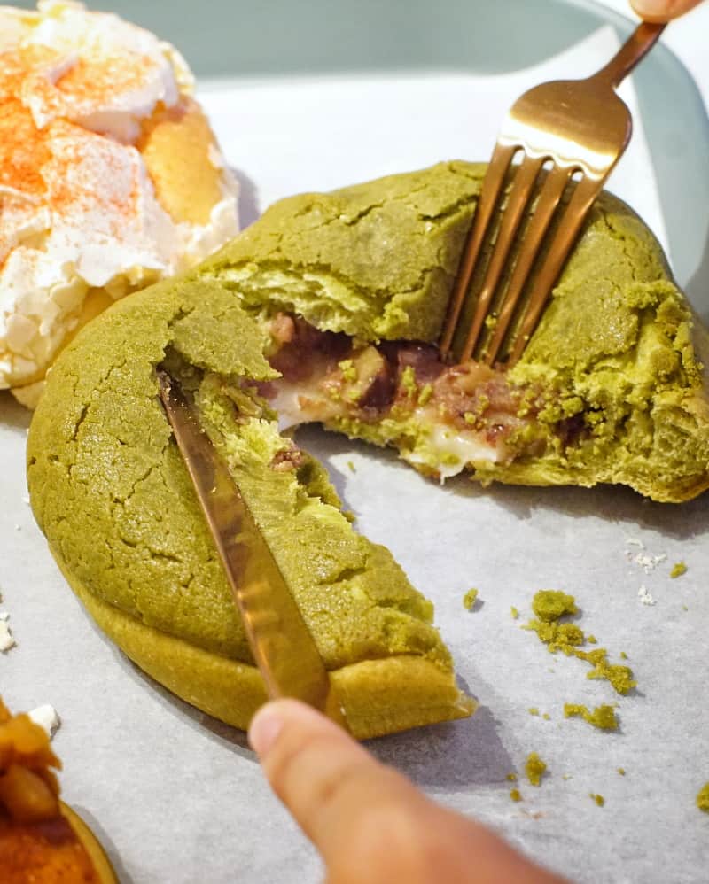 dough coffee review matcha mochi