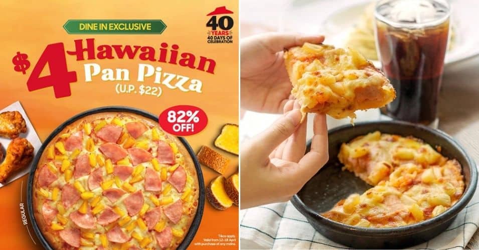 pizza hut $4 Hawaiian pizza 40th anniversary