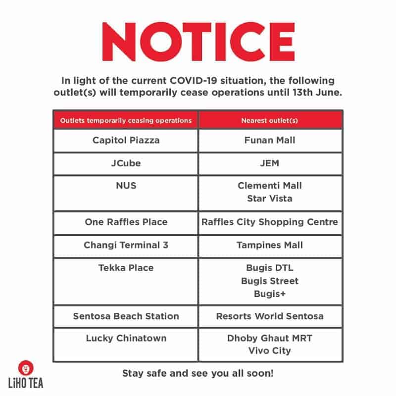 bubble tea singapore closure liho