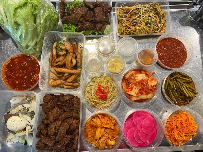 a spread of korean food