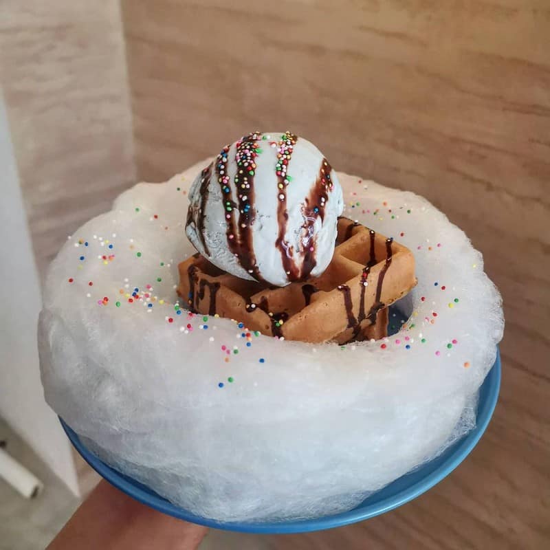 Monday Blues cloudy waffles