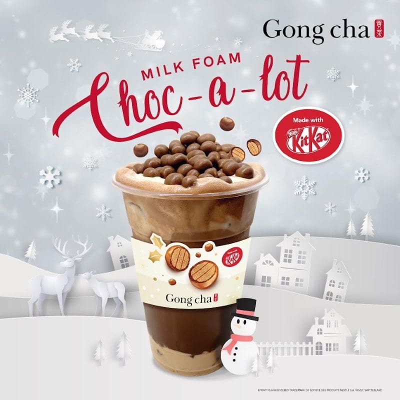 gong cha kitkat milk foam choc-a-lot