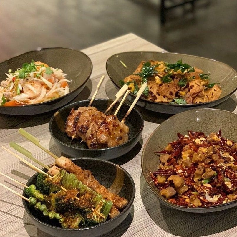 bar bites crispy salted egg lotus root grilled skewers