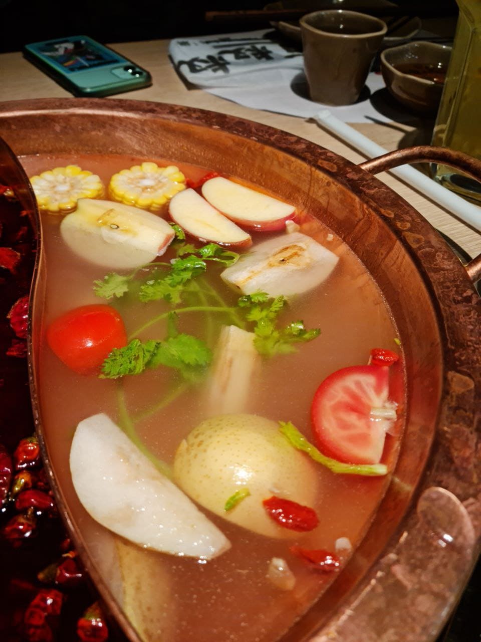 uncle fong hotpot restaurant fruit and vegetable chicken broth
