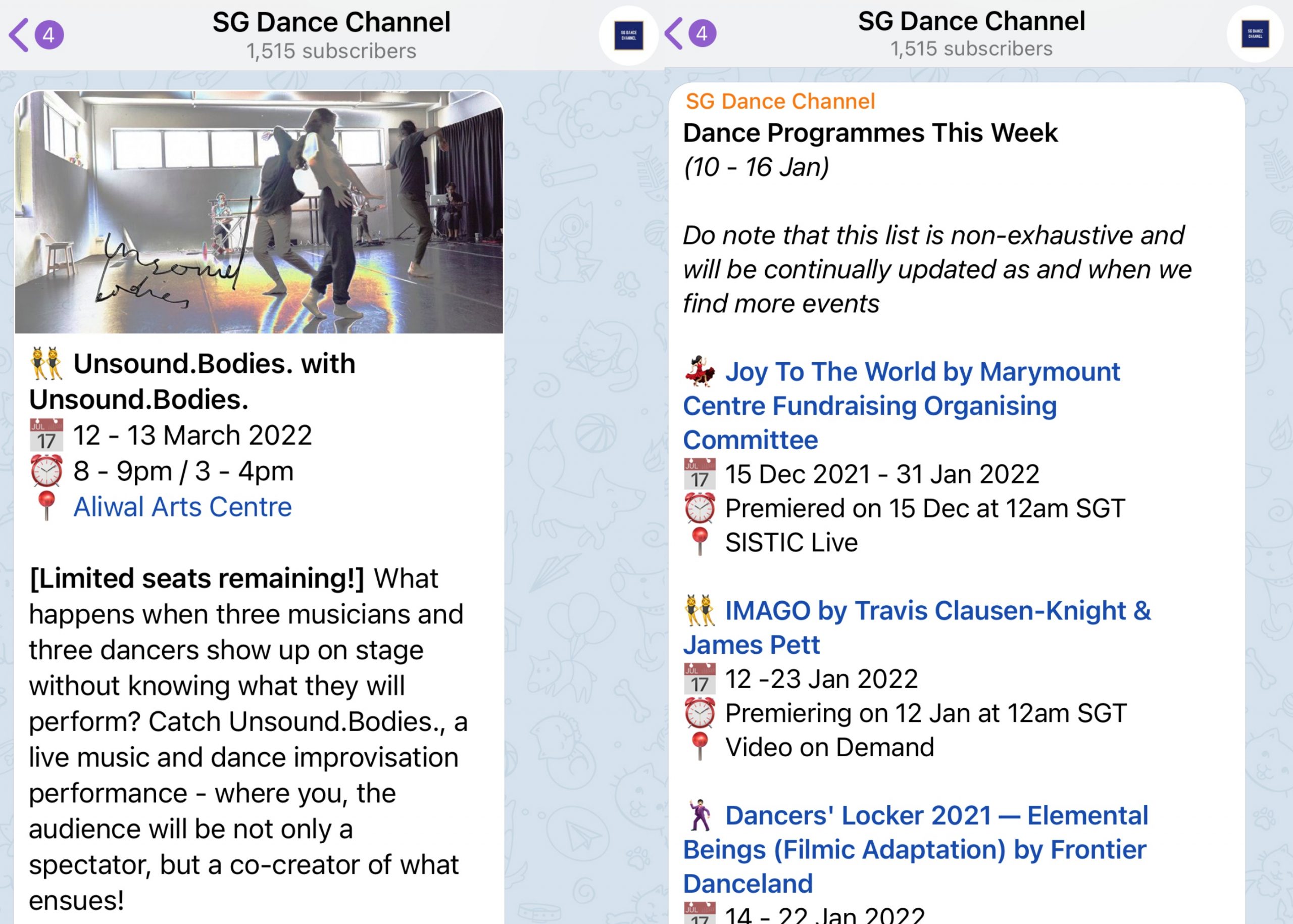 Singapore Telegram channels