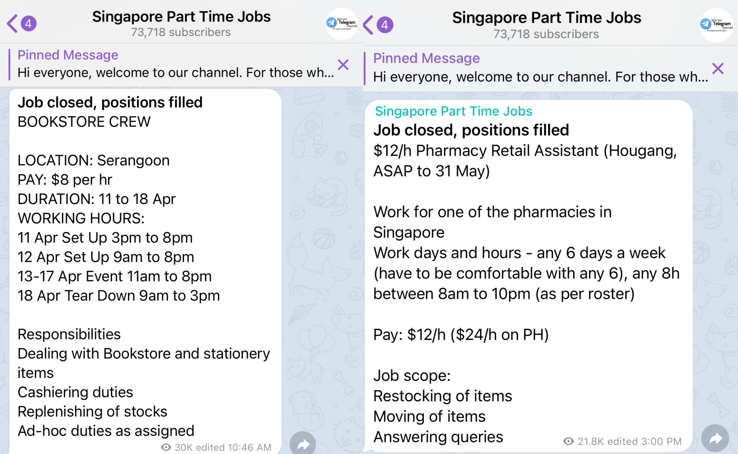 Singapore Telegram channels