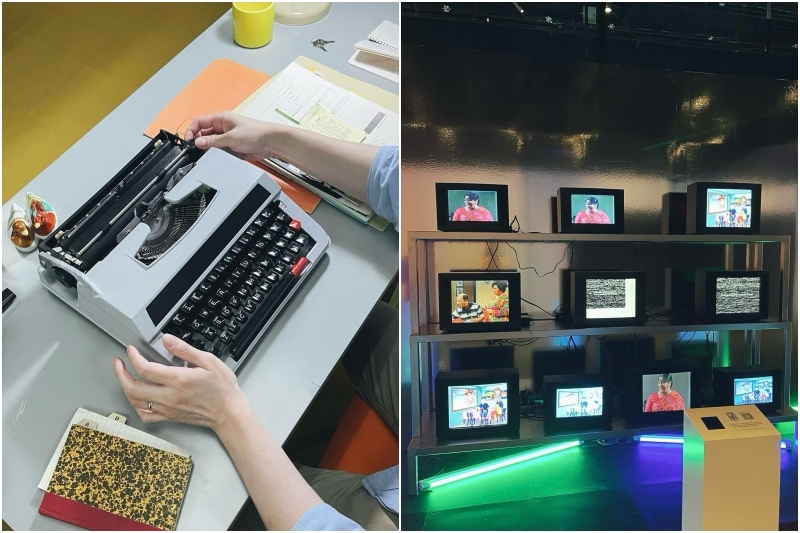 retro-themed exhibition