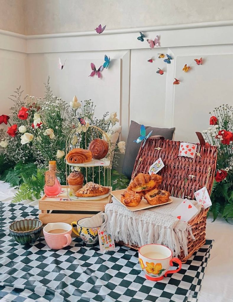 alice in wonderland the secret patio indoor picnic