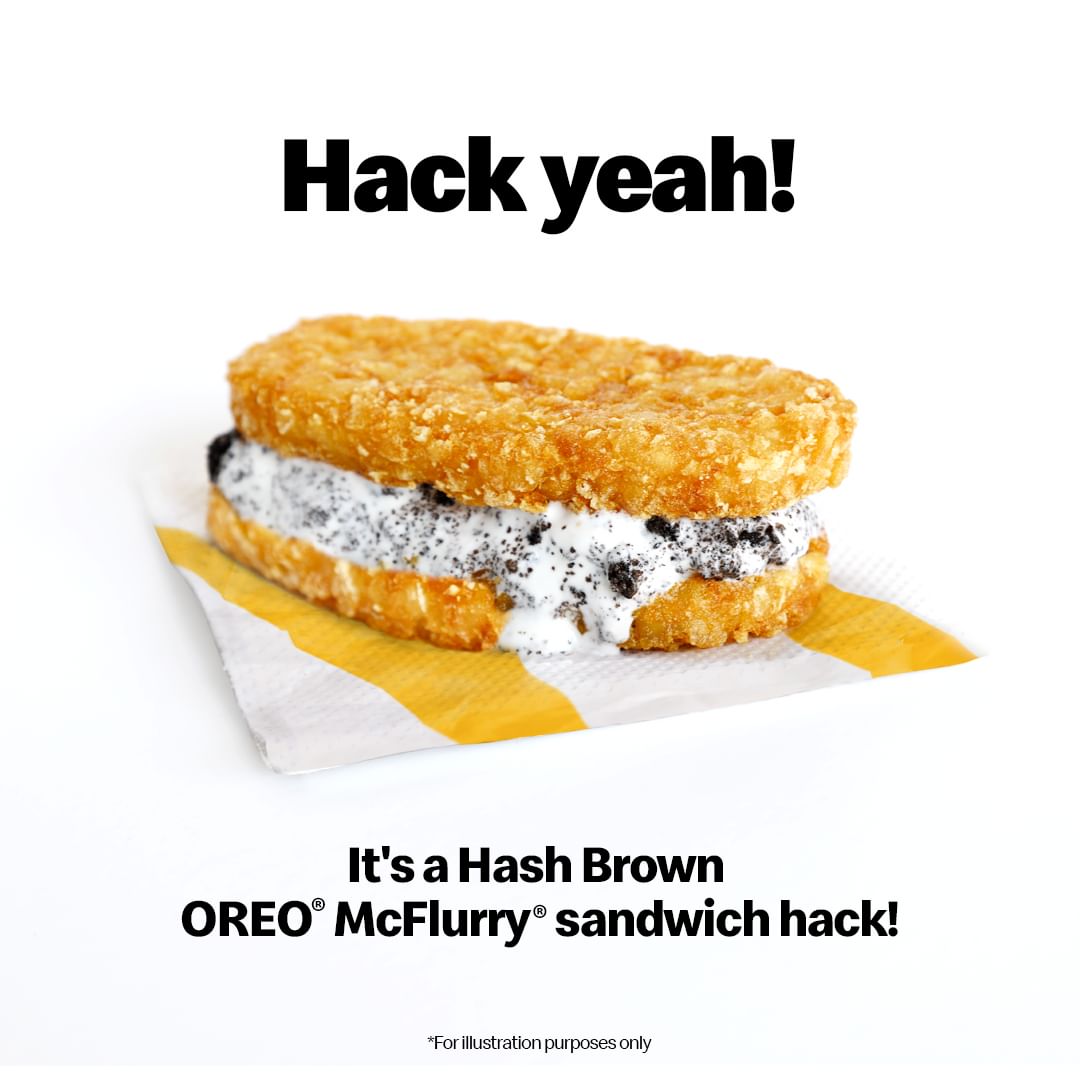 Oreo McFlurry Hash Brown sandwich
